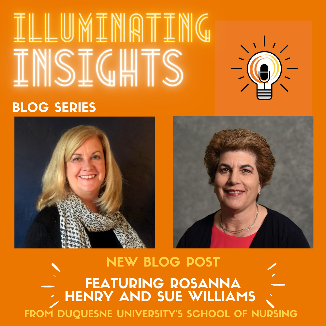 Orange backgrounf with Illumination Insights header, and then images of Rosanna Henry and Sue Williams